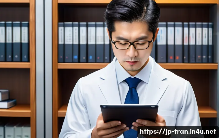 통역사 경력관리 방법 - A professional Japanese interpreter in a modern office setting, dressed in smart business attire wit...