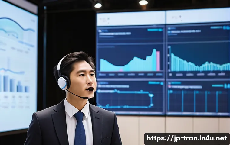 통역사 자격증 취득 후 진로 - A professional Japanese interpreter working at an international business conference, wearing formal ...